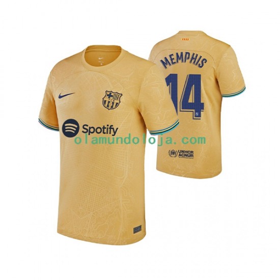 Camisola FC Barcelona Memphis Depay 14 Homem Equipamento Segundo 2022-2023 Manga Curta